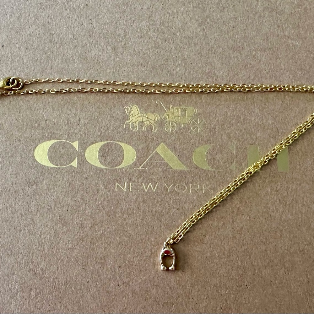 Coach Dainty Minimalist Signature C Pendant 18k/.925 Necklace - Picture 3 of 8